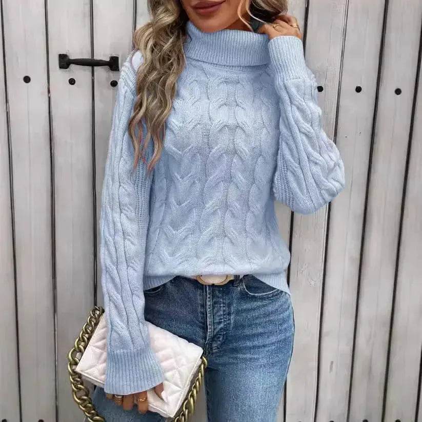 Women's Cable-knit Turtleneck Sweater - www.Shopthatapp.com