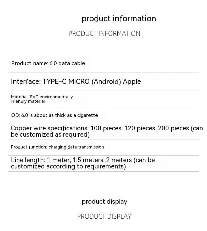 Charging Cable Fast Charging 120W Mobile Phone 6A Bold - www.Shopthatapp.com