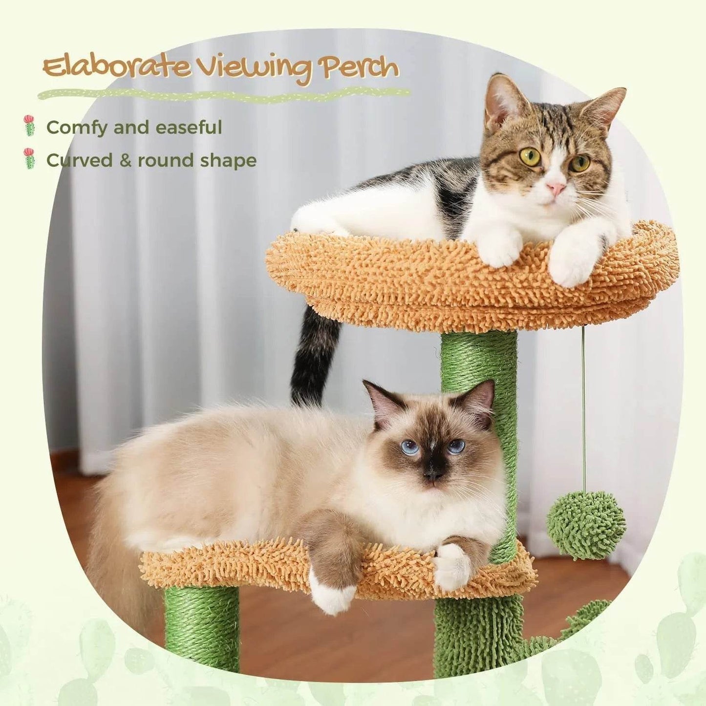 Climbing Frame Cat Nest Tree 32-inch Cactus Cat Climbing Frame - www.Shopthatapp.com