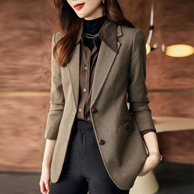 Fashion Personality Woolen Business Formal Blazer jacket Women - www.Shopthatapp.com