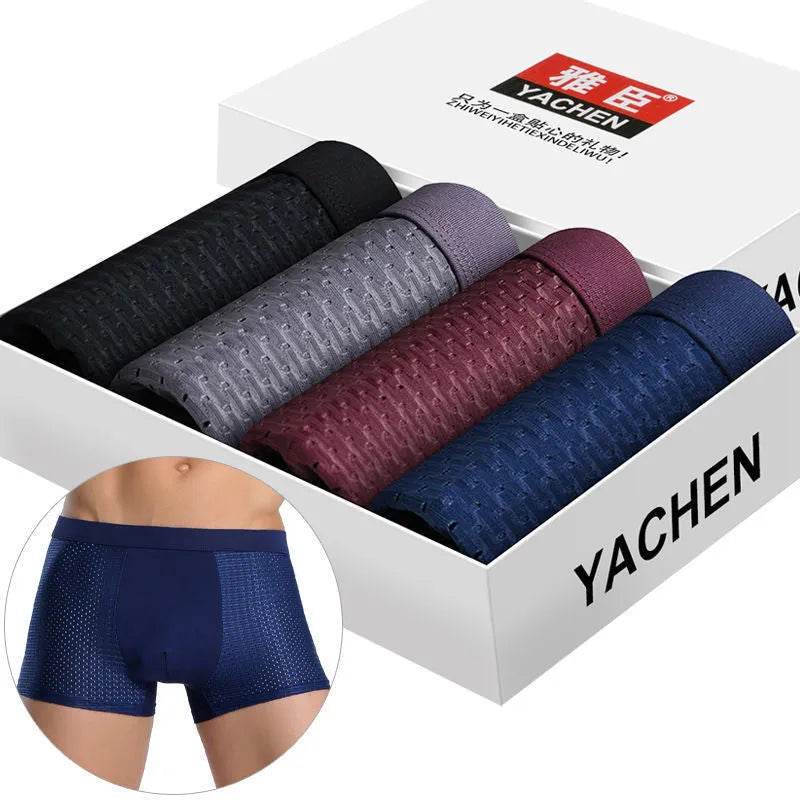 Yachen Silky mesh Breathable boxer briefs underwear men - www.Shopthatapp.com