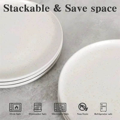 6PCS Flat Ceramic Steak Plate Salad Plates - www.Shopthatapp.com