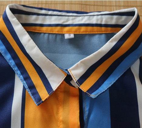 Stripe Shirt Women's Dress Spring Summer Chiffon V-neck Sexy Maxi Dresses Sexy Elegant Casual Girl Lace Women Long Sleeve - www.Shopthatapp.com