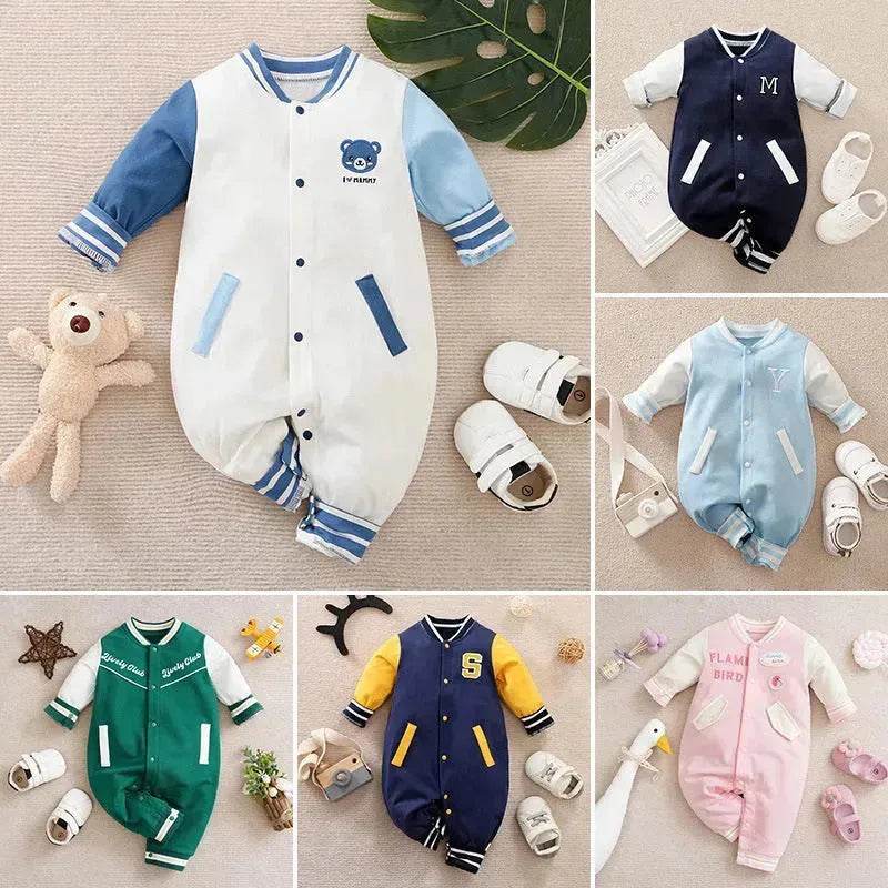 Baby One-piece Spring And Autumn Romper Baseball Uniform cloth - www.Shopthatapp.com