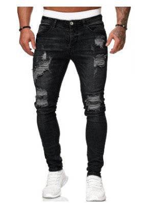 Slim fit Ripped Straight leg denim Jean Pant trousers for men - www.Shopthatapp.com