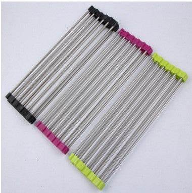 Folding Kitchen Drain Sink Rack Stainless Steel sink caddies - www.Shopthatapp.com