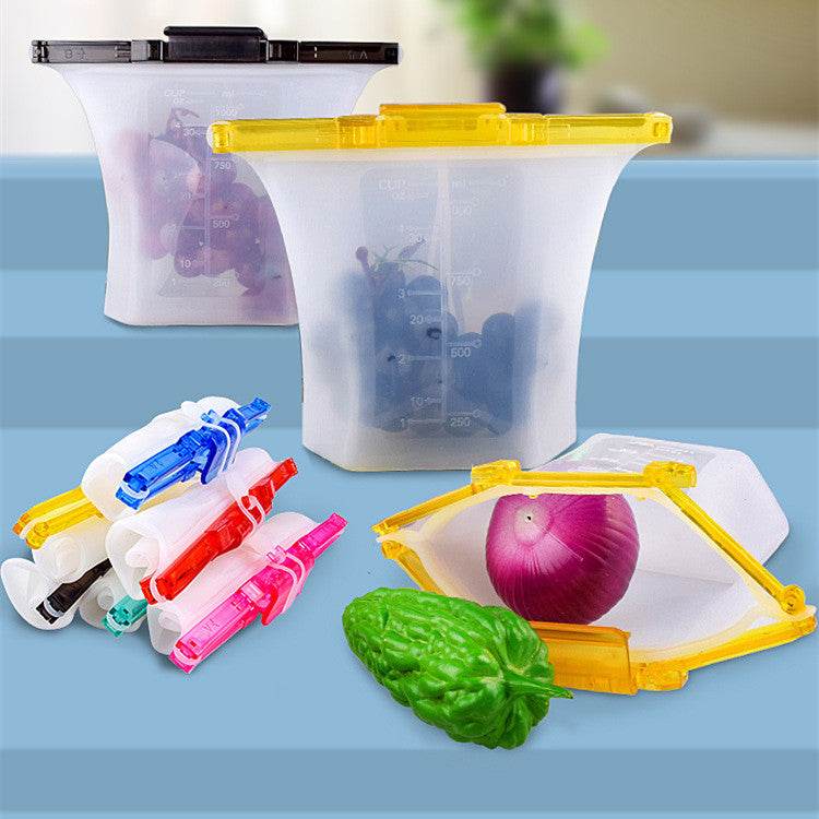 10pcs Kitchen Refrigerator Silicone Food Storage Bag - www.Shopthatapp.com