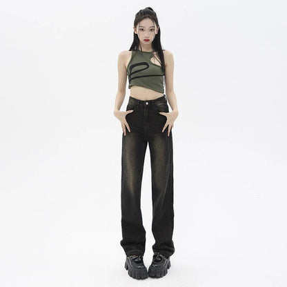 Low rise Distressed Oversized Street style Jean Pant women - www.Shopthatapp.com