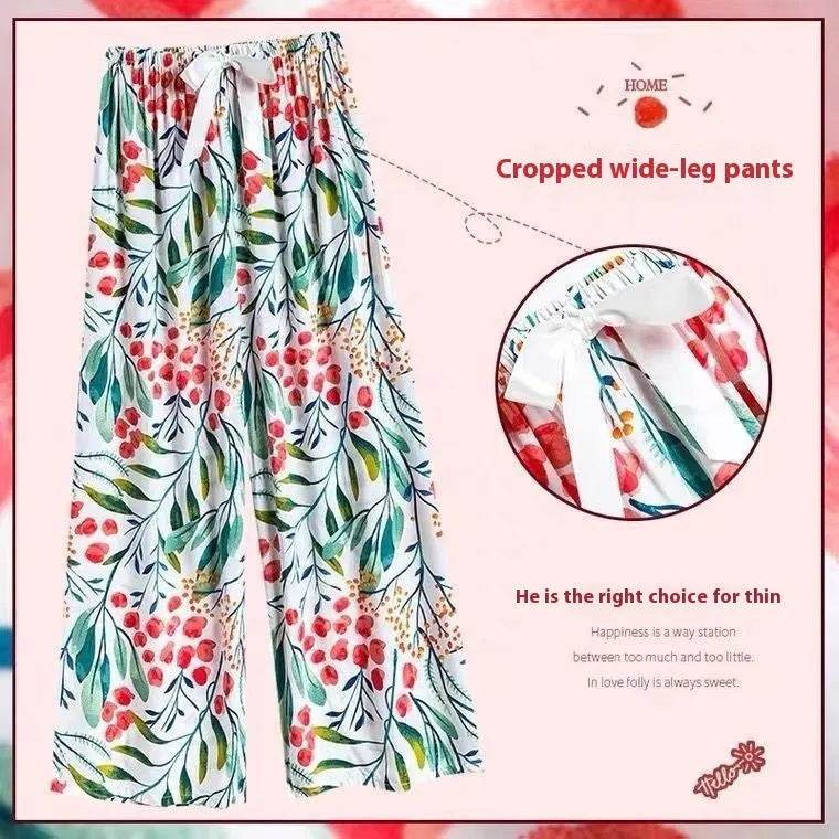 Cotton Silk Pajama Lounge trouser Pants Summer Women - www.Shopthatapp.com