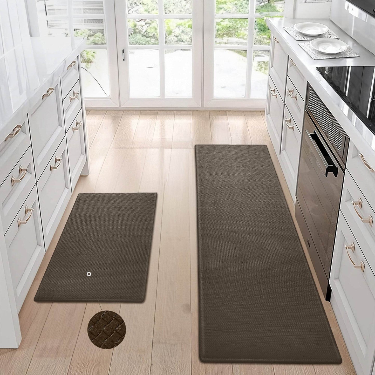 Kitchen Floor Mat Two-piece Set Of Non-slip, Waterproof  Rug And Easy To Scrub For Home, Kitchen - www.Shopthatapp.com