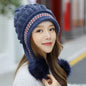 Women Cozy Knit Fleece-Feel Beanie With Ear Flaps Winter Hat Perfect For Skiing & Outdoor Activities - www.Shopthatapp.com