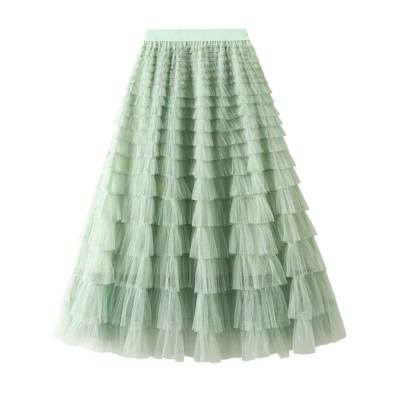 Cake Skirt Women's White Gauze long Layered tulle Skirt - www.Shopthatapp.com