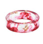 New dried flower resin ring Sen Xiao small  handmade flower gold foil color Epoxy ring - www.Shopthatapp.com