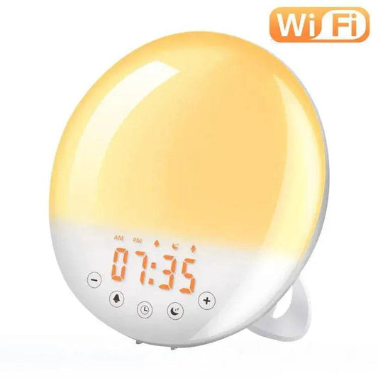 Wifi voice control smart wake-up light alarm clock - www.Shopthatapp.com