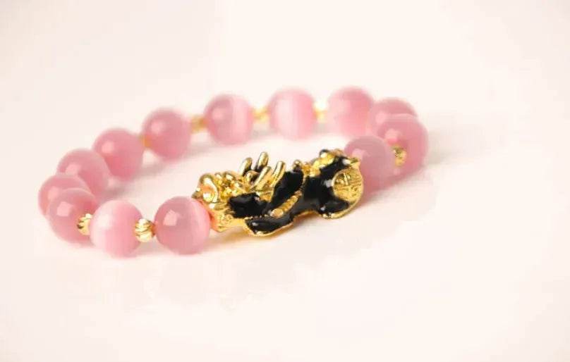 3D Gold Plated PiXiu Crystal Beaded Bracelet - www.Shopthatapp.com
