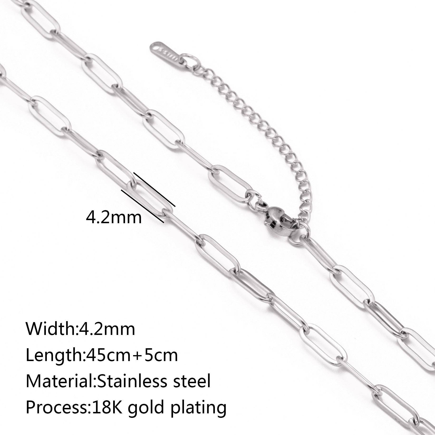 Stainless Steel Vacuum Vapor Plating 18K Gold Color Protection Lip Chain Necklace - www.Shopthatapp.com