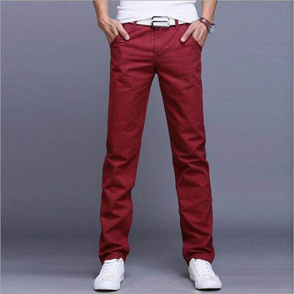 Slim fit straight leg Trouser Casual for Men's - www.Shopthatapp.com
