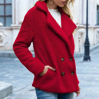 Lapel Winter Fleece Fluffy Jacket Cardigan Sweater for women - www.Shopthatapp.com