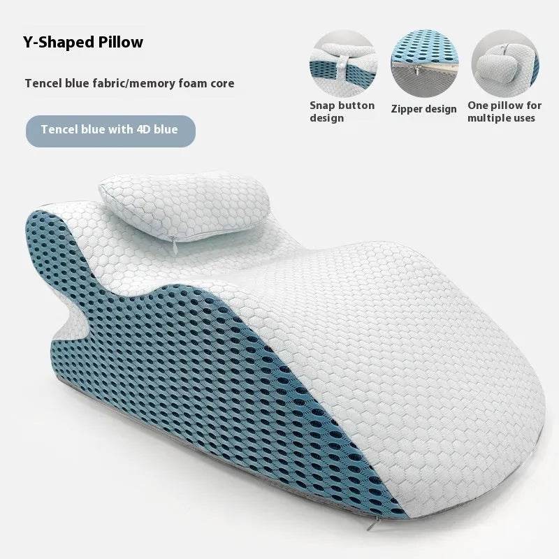 Sleeping Y-shaped Pillow Bed Watch Mobile Phone Memory Foam Pillow Neck Protector - www.Shopthatapp.com