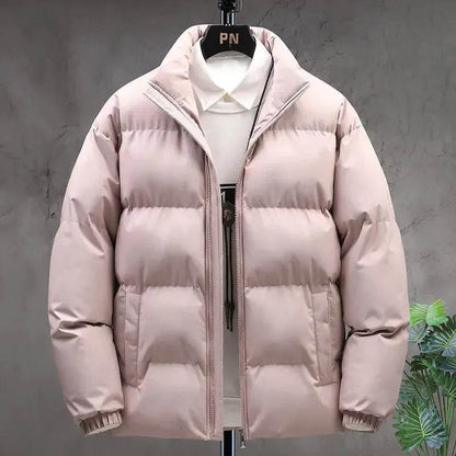 Winter Cotton padded Velvet Thick Stand Collar Rain Puffer Jacket for men - www.Shopthatapp.com