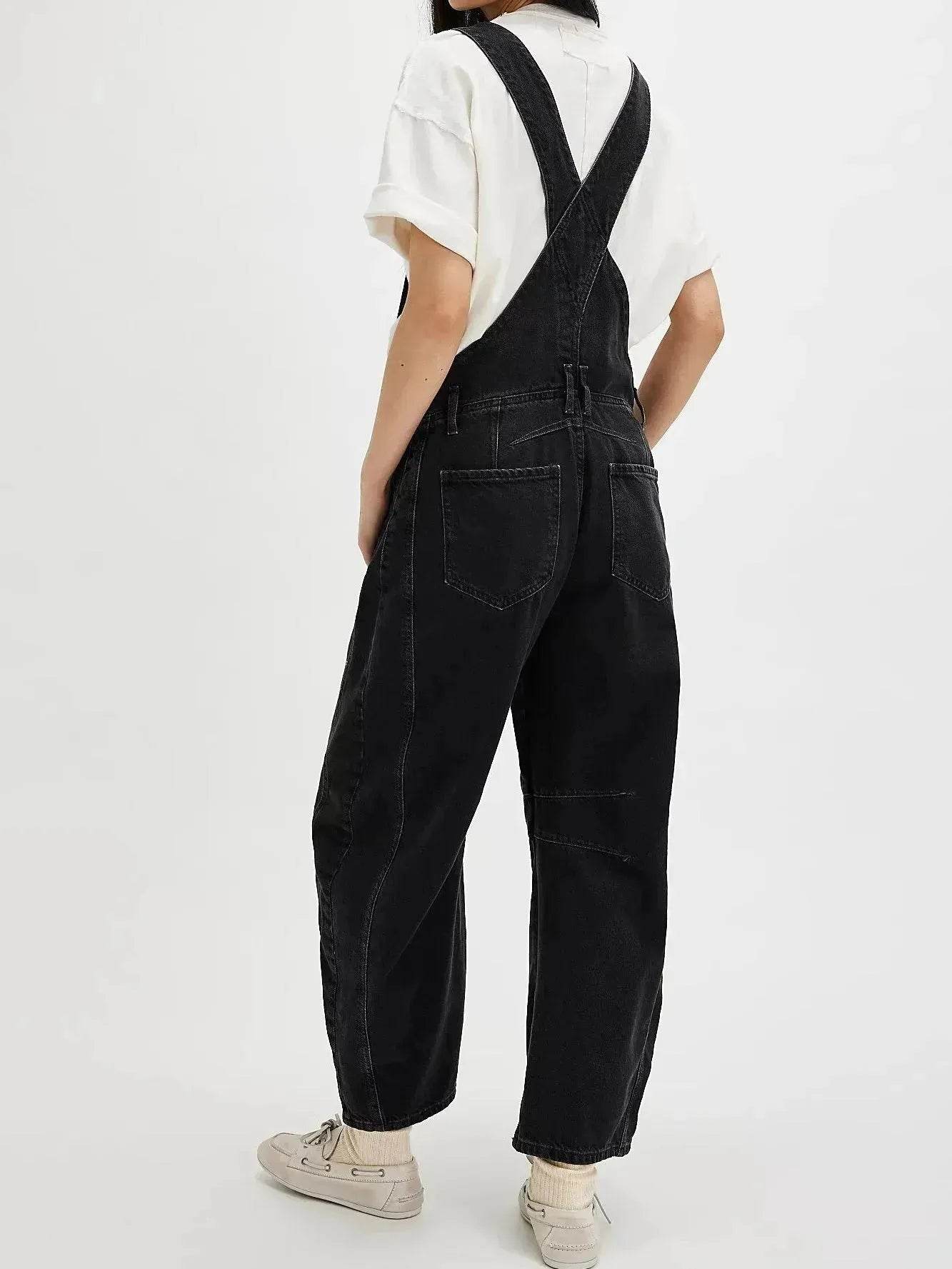 Casual  Loose Denim Overalls Street Jeans Jumper Pant Denim Jumper for Women - www.Shopthatapp.com