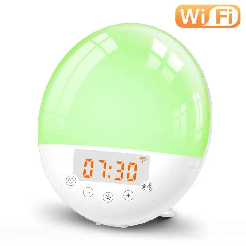 Wifi voice control smart wake-up light alarm clock - www.Shopthatapp.com