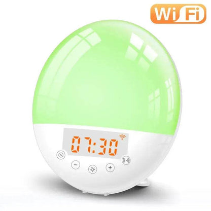 Wifi voice control smart wake-up light alarm clock - www.Shopthatapp.com
