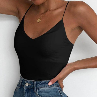 Satin Women Thin Wild Solid Camis Vest Women Tank Tops - www.Shopthatapp.com