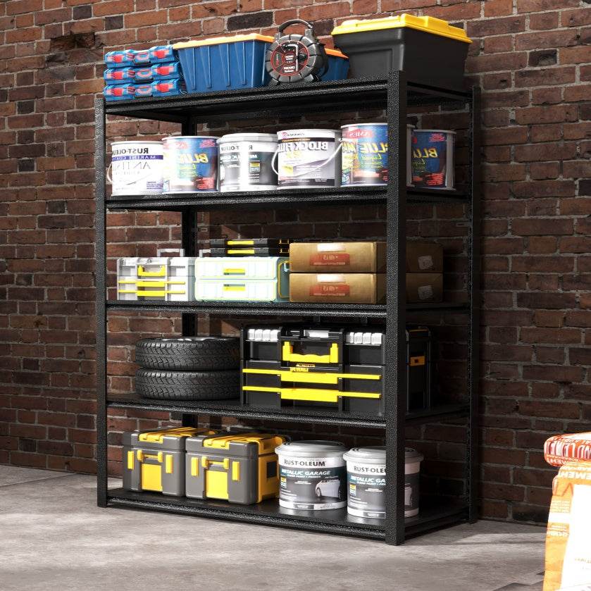 Tier Metal Shelves For Storage Garage Shelving 2000LBS Heavy Duty Storage Shelves Adjustable Garage Shelf Industrial Shelving Unit Storage Utility Rack,Black - www.Shopthatapp.com