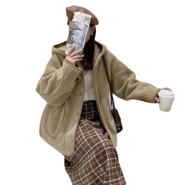 Thickened Woolen Hoodie Winter coat Fleece hooded Winter Jacket - www.Shopthatapp.com