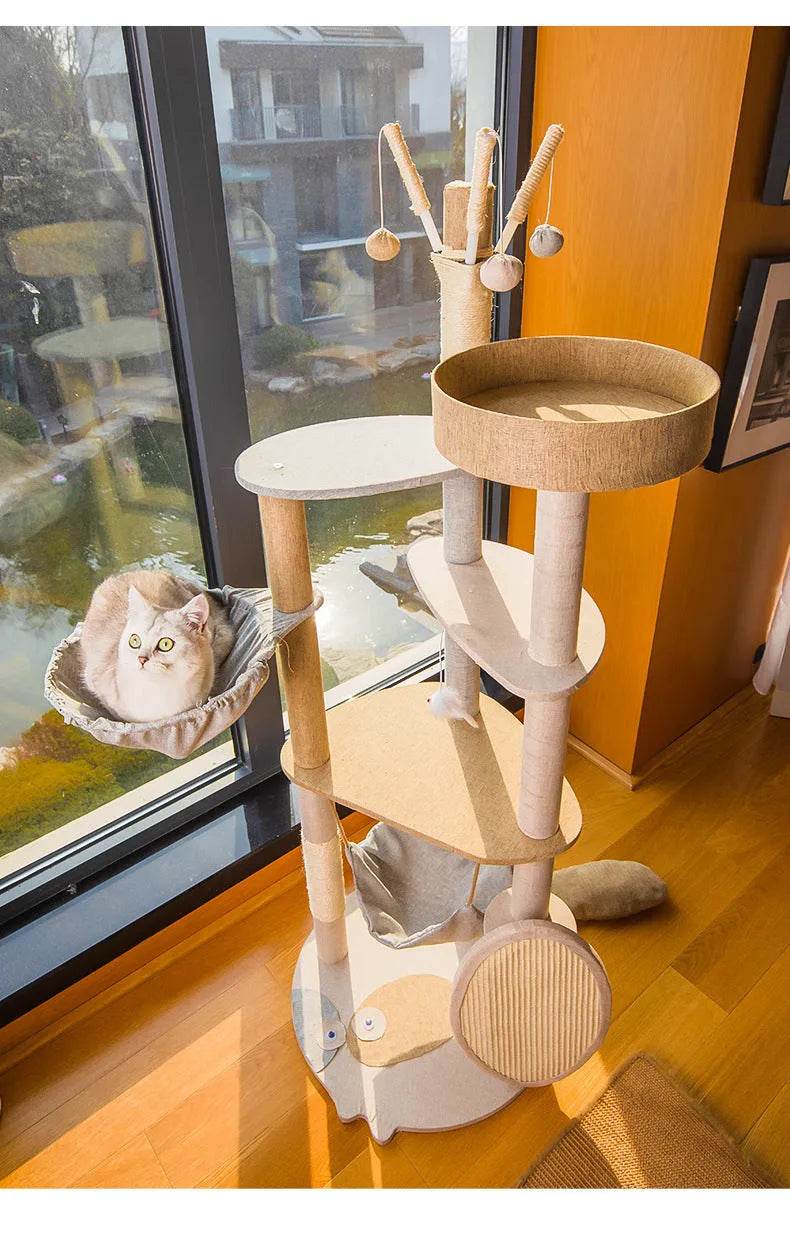 Cat Climbing Frame Large Integrated Shelf Cat Tree - www.Shopthatapp.com