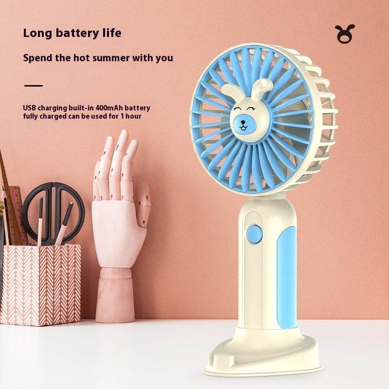 New Summer Cartoon Handheld Mini Usb Rechargeable Fan Desktop Stand - www.Shopthatapp.com
