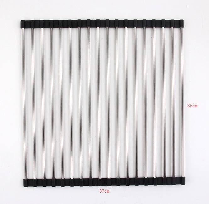 Folding Kitchen Drain Sink Rack Stainless Steel sink caddies - www.Shopthatapp.com