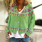 Christmas Abstract Printing Casual Cloak Coat Cardigan Sweater - www.Shopthatapp.com