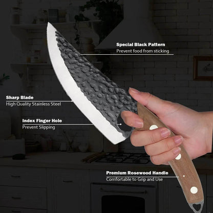 Vikings and Hand Forged Meat Cleaver Professional Chef Knife - www.Shopthatapp.com