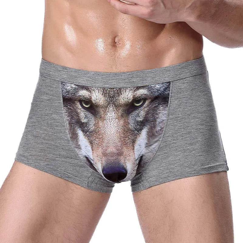 Printed Wolf Head Big Bird  Men's Boxer Briefs Underwear - www.Shopthatapp.com