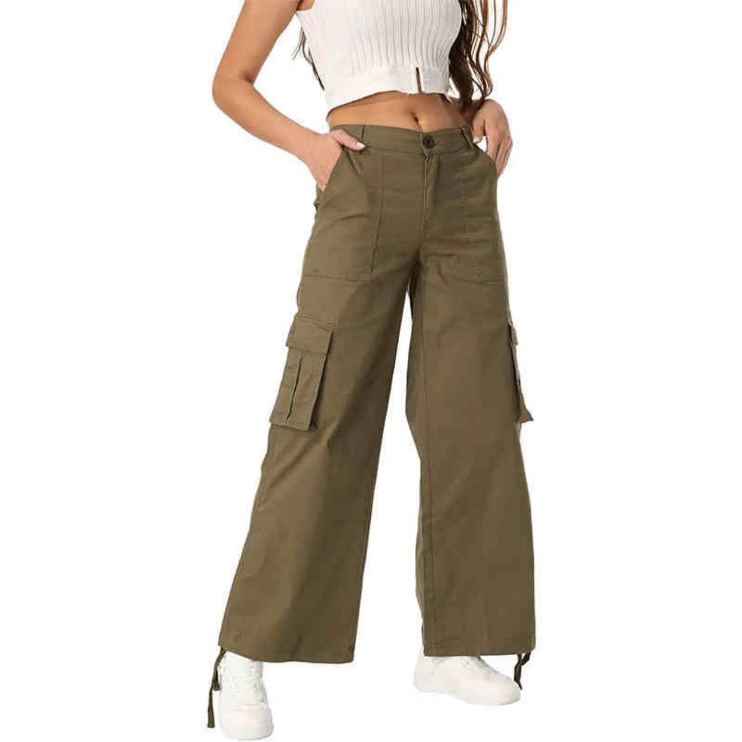 Wide Leg High Waist Casual Pants For Women - www.Shopthatapp.com