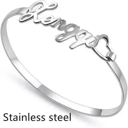 Customized Name Bracelet Personalized Custom Bangles Stainless Steel Jewelry - www.Shopthatapp.com