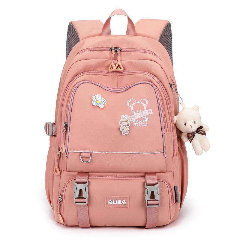 Large Capacity Lightweight Spine-protective Girls Backpack - www.Shopthatapp.com