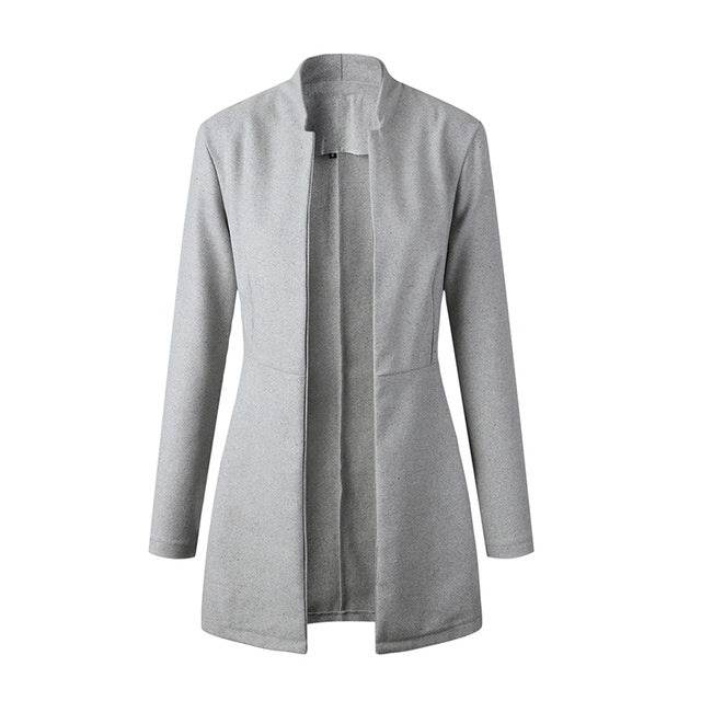 jacket blazer Women for Work white Fashion Formal female - www.Shopthatapp.com