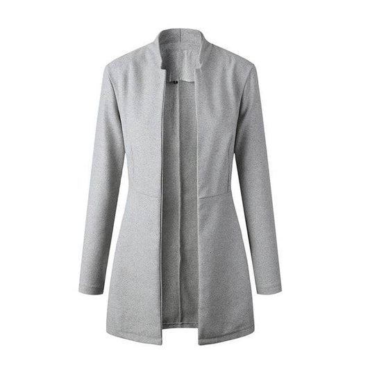 jacket blazer Women for Work white Fashion Formal female - www.Shopthatapp.com