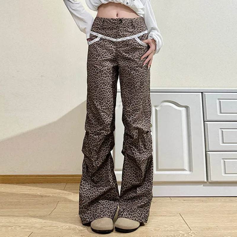 Slim Woven Leopard Print Casual Pants For Women - www.Shopthatapp.com
