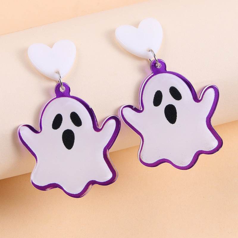 European And American Halloween Series Acrylic Earrings Color - www.Shopthatapp.com
