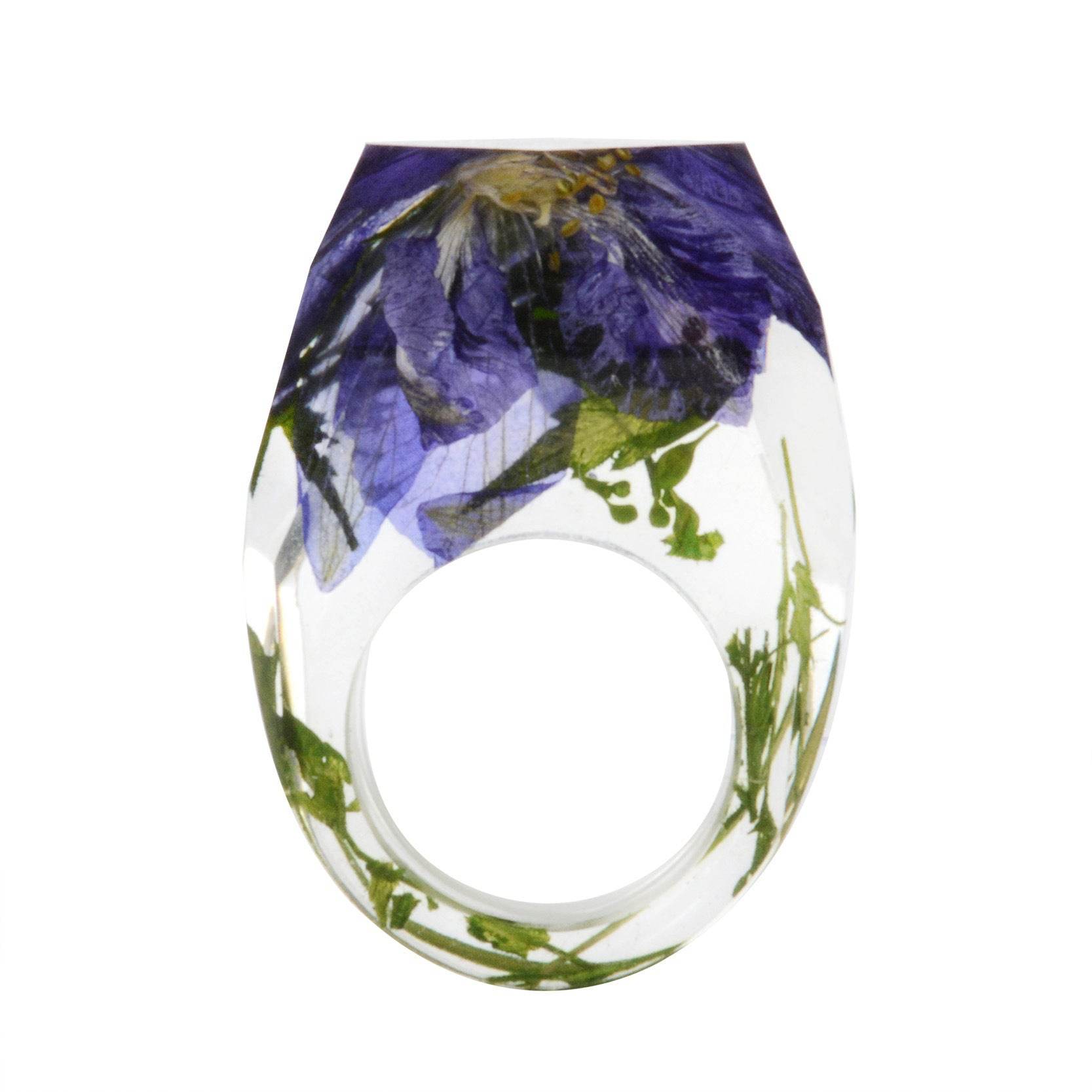 Dried Flower Resin Forest Handmade Dried Flower Epoxy Ring - www.Shopthatapp.com