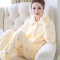 Women Coral Velvet Fleece Pajamas Fall Winter Loungewear Flannel  Sleepwear - www.Shopthatapp.com