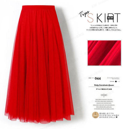 Pleated Mesh Midi Skirt – Women's Prairie Swing Skirt - www.Shopthatapp.com
