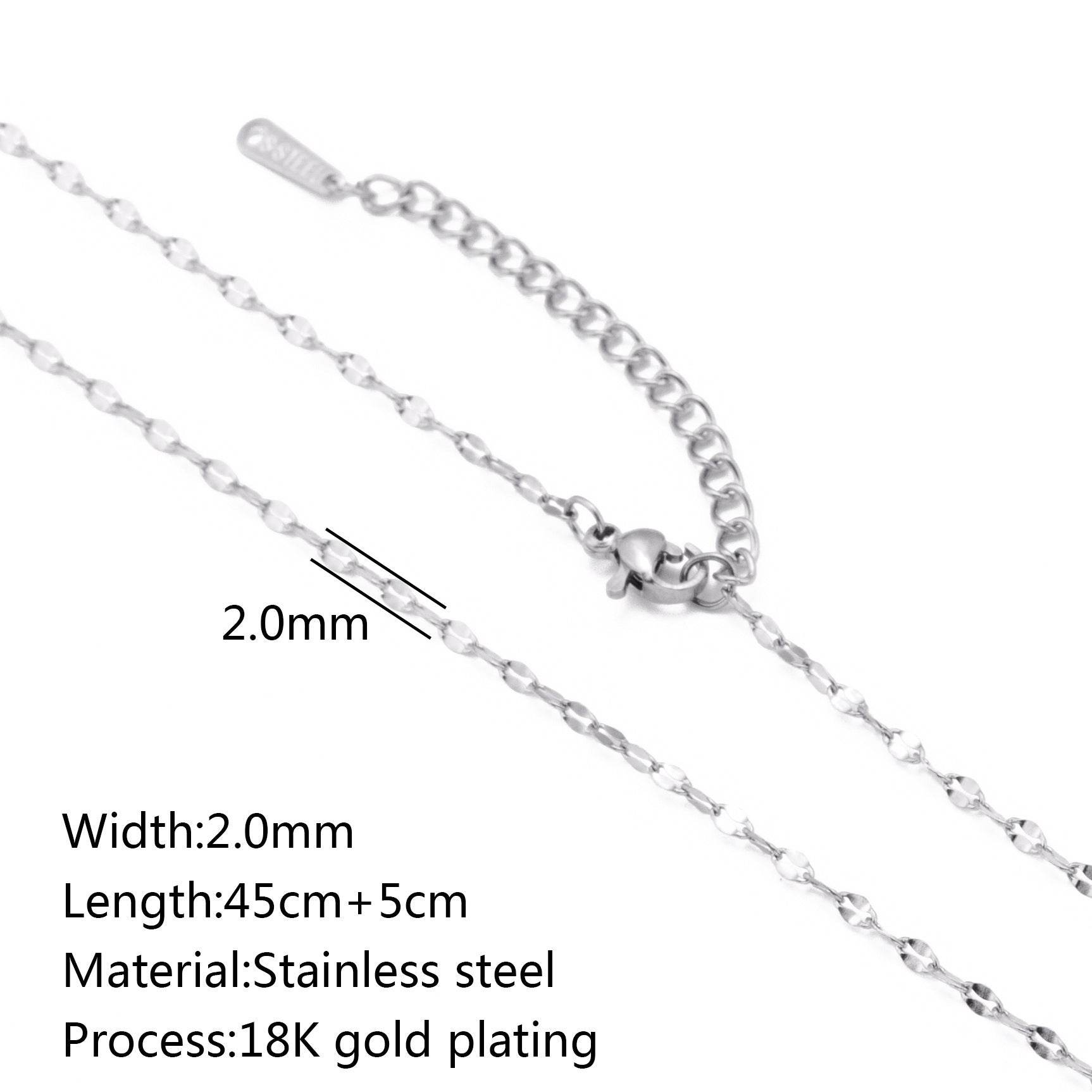 Stainless Steel Vacuum Vapor Plating 18K Gold Color Protection Lip Chain Necklace - www.Shopthatapp.com