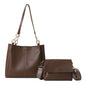 Two-piece Set Large Capacity Leather Totes shoulder Work Commuter Bag - www.Shopthatapp.com