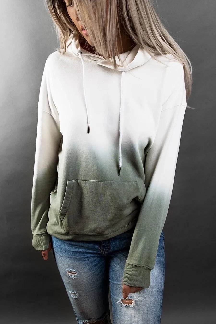 Women Tie-dye print hooded long sleeves - www.Shopthatapp.com