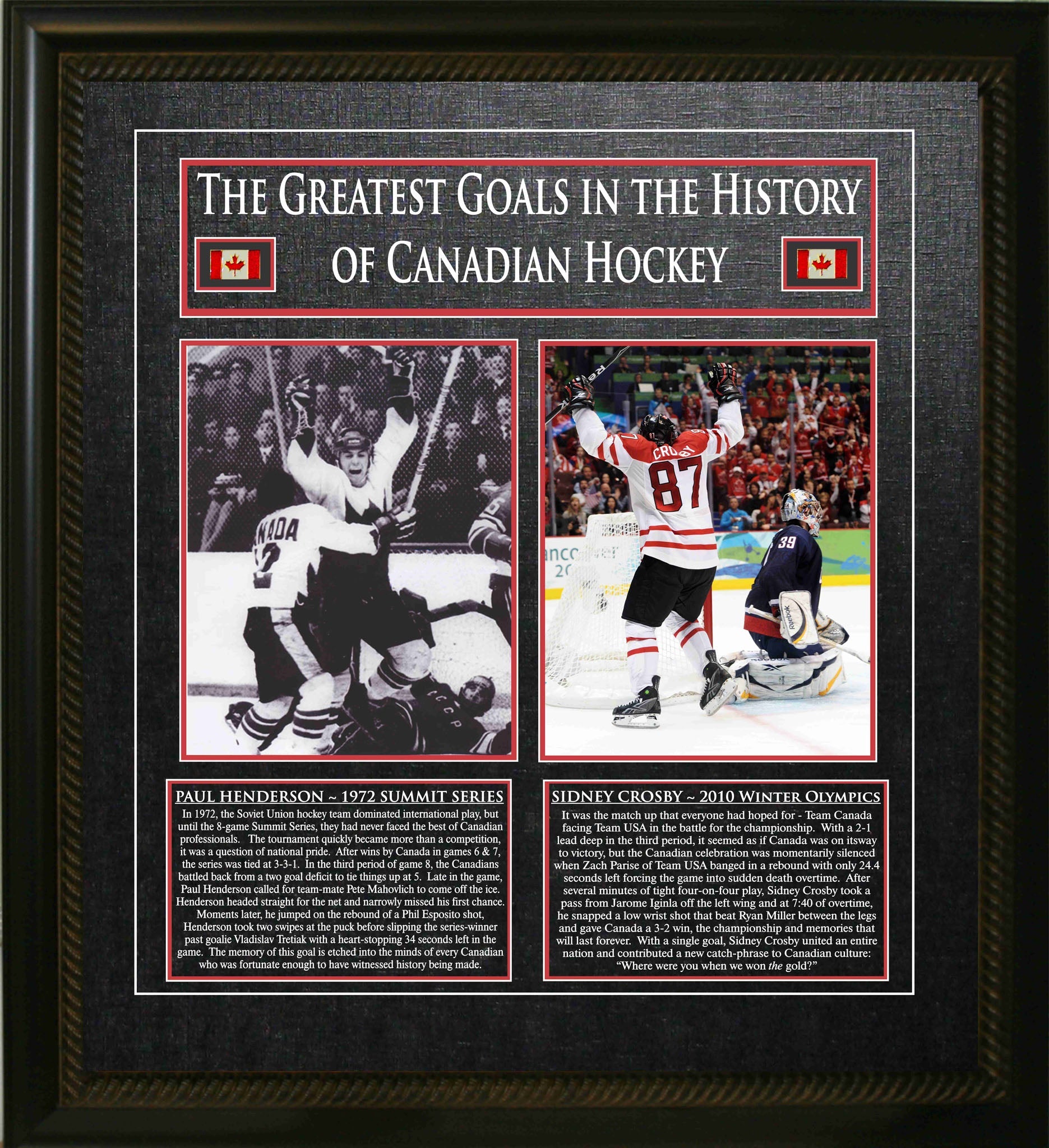 Sidney Crosby and Paul Henderson Framed 8x10 Canada's Greatest Goal Photos - www.Shopthatapp.com